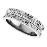 Platinum Round Lab-Grown Diamond Accented Band - 1/4 CTW - view 5
