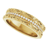 14K Gold Round Lab-Grown Diamond Accented Band - 1/4 CTW - Yellow Gold - view 5