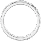 Platinum Round Lab-Grown Diamond Accented Floral Band - 1.5mm Stones - view 2