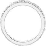 14K Gold Round Lab-Grown Diamond Accented Floral Band - 1.5mm Stones - White Gold - view 2