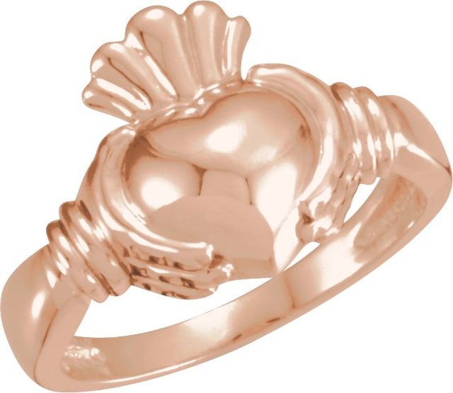 14K Gold Claddagh Band - Rose Gold