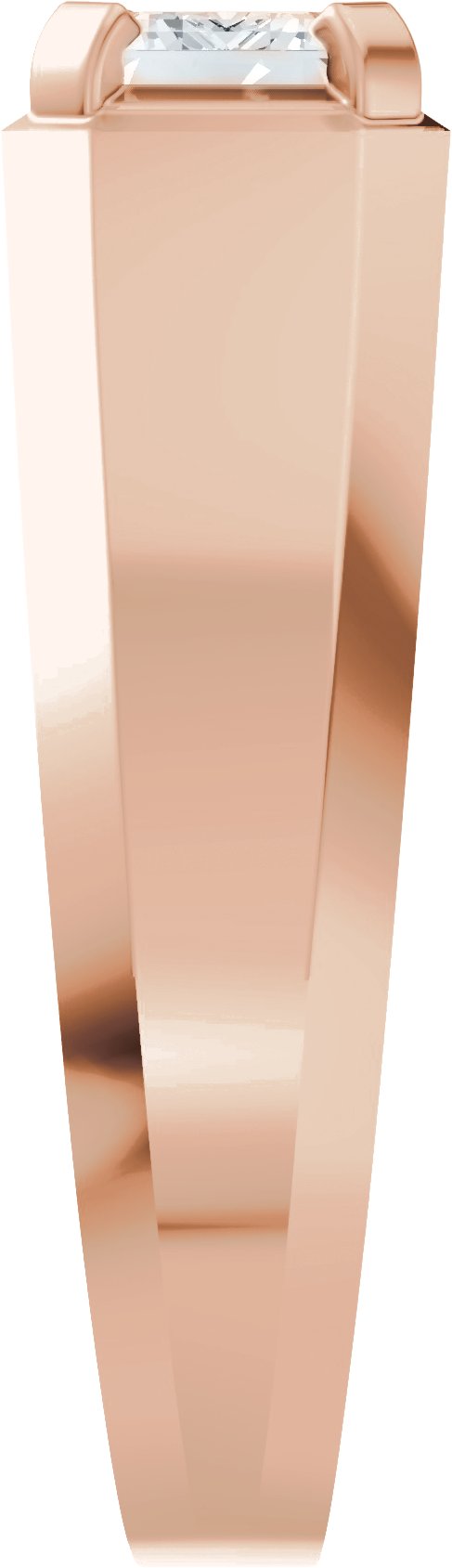 14K Gold Emerald Lab-Grown Diamond Beveled-Edge Solitaire Band - 1 CTW - Rose Gold - view 5