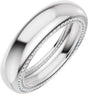 Platinum Round Natural Diamond Accented Half Round Band - 1mm Stones