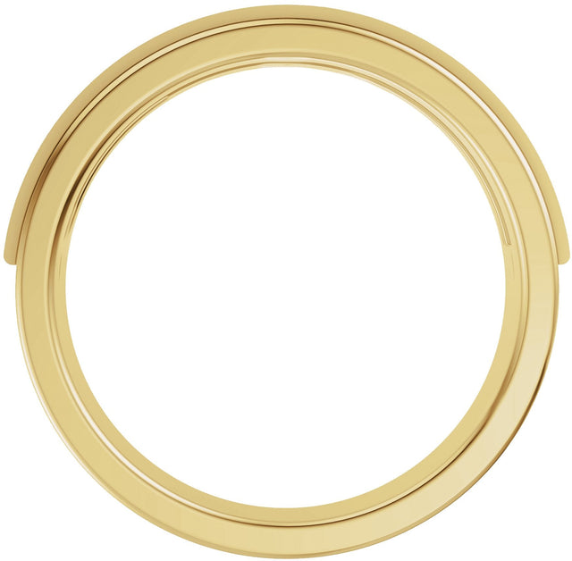 14K Gold Round Lab-Grown Diamond Stepped-Edge Channel-Set Flat Band - 5/8 CTW - Yellow Gold - view 2