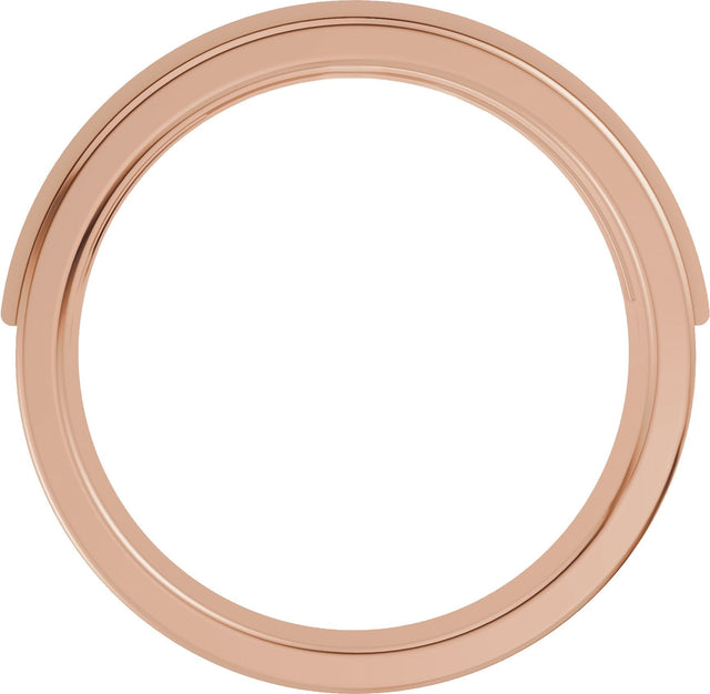 14K Gold Round Lab-Grown Diamond Stepped-Edge Channel-Set Flat Band - 5/8 CTW - Rose Gold - view 2