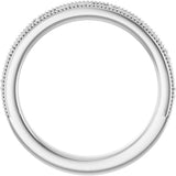 Platinum Round Lab-Grown Diamond Milgrain Edge Accented Floral Band - 02-06 CTW - view 2