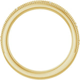 14K Gold Round Lab-Grown Diamond Milgrain Edge Accented Floral Band - 02-06 CTW - Yellow Gold - view 2
