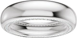 14K Gold Round Lab-Grown Diamond Accented Half Round Band - 1mm Stones - White Gold - view 3