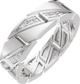 Platinum Round Natural Diamond Patterned Eternity Band - 1.3mm Stones