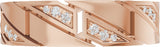 14K Gold Round Lab-Grown Diamond Patterned Eternity Band - 1.3mm Stones - Rose Gold - view 3