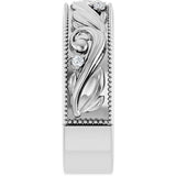 Platinum Round Lab-Grown Diamond Milgrain Edge Accented Floral Band - 02-06 CTW - view 4