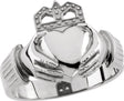 10K Gold Claddagh Band (Style 9423) - White Gold