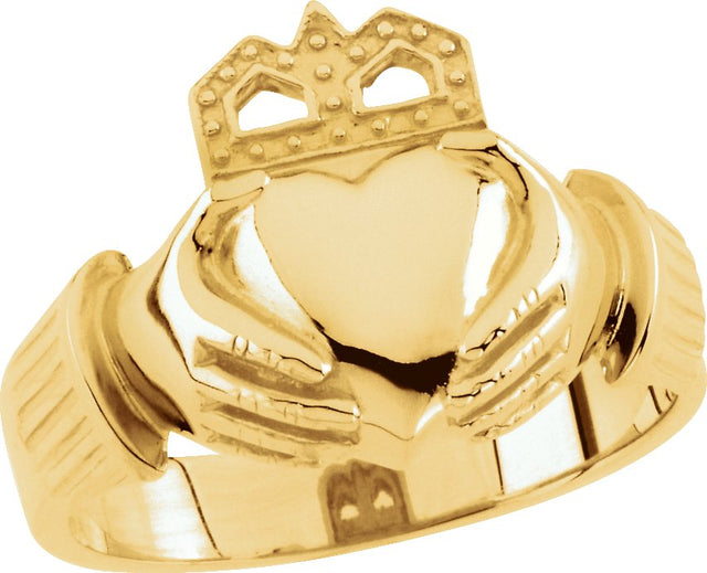 14K Gold Claddagh Band (Style 9423) - Yellow Gold