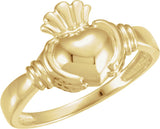 14K Gold Claddagh Band - Yellow Gold