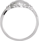 10K Gold Claddagh Band - White Gold - view 2