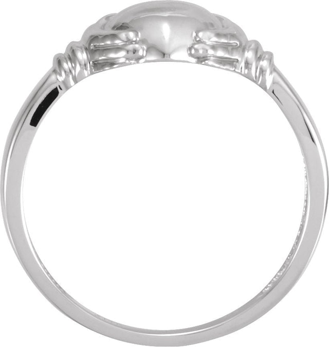 10K Gold Claddagh Band - White Gold - view 2