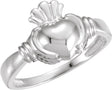 10K Gold Claddagh Band - White Gold