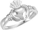 10K Gold Claddagh Band - White Gold