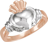 14K Gold Claddagh Band - X1 White Gold (Nickel-Free)