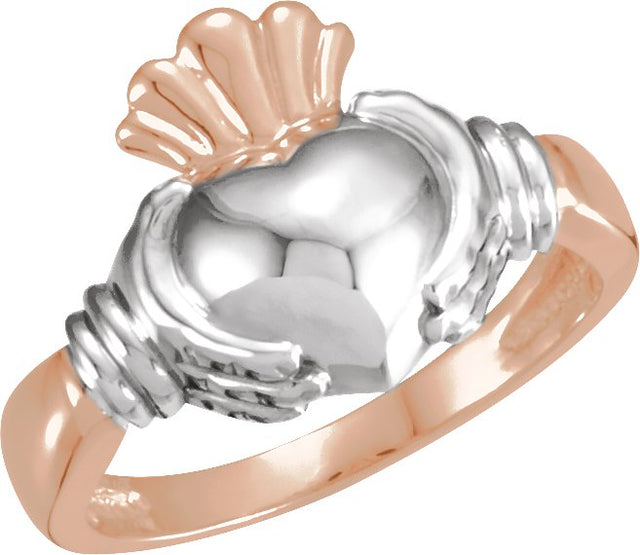 14K Gold Claddagh Band - X1 White Gold (Nickel-Free)