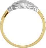 18K Gold Claddagh Band - Yellow/White Gold - view 2