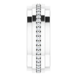 14K Gold Natural Diamond Stepped Edge Eternity Band – 1/3–3/8 CTW - White Gold - view 4