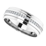 14K Gold Natural Diamond Stepped Edge Eternity Band – 1/3–3/8 CTW - White Gold - view 5
