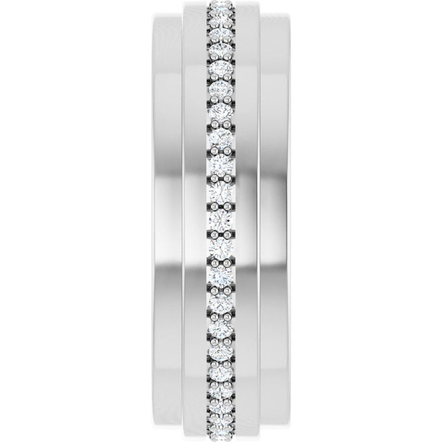 Platinum Natural Diamond Stepped Edge Eternity Band – 1/3–3/8 CTW - view 4