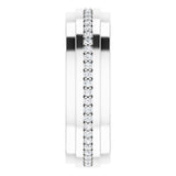 14K Gold Natural Diamond Stepped Edge Eternity Band – 1/3–3/8 CTW - White Gold - view 4