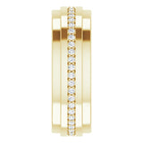 14K Gold Natural Diamond Stepped Edge Eternity Band – 1/3–3/8 CTW - Yellow Gold - view 4