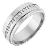 Platinum Natural Diamond Stepped Edge Eternity Band – 1/3–3/8 CTW