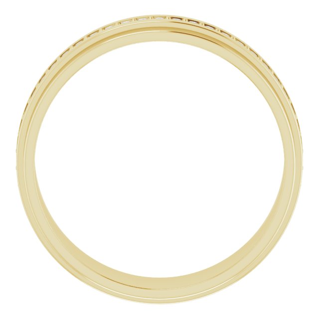 14K Gold Natural Diamond Stepped Edge Eternity Band – 1/3–3/8 CTW - Yellow Gold - view 2
