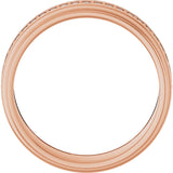 14K Gold Natural Diamond Stepped Edge Eternity Band – 1/3–3/8 CTW - Rose Gold - view 2
