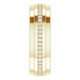 14K Gold Natural Diamond Stepped Edge Eternity Band – 1/3–3/8 CTW - Yellow Gold - view 4