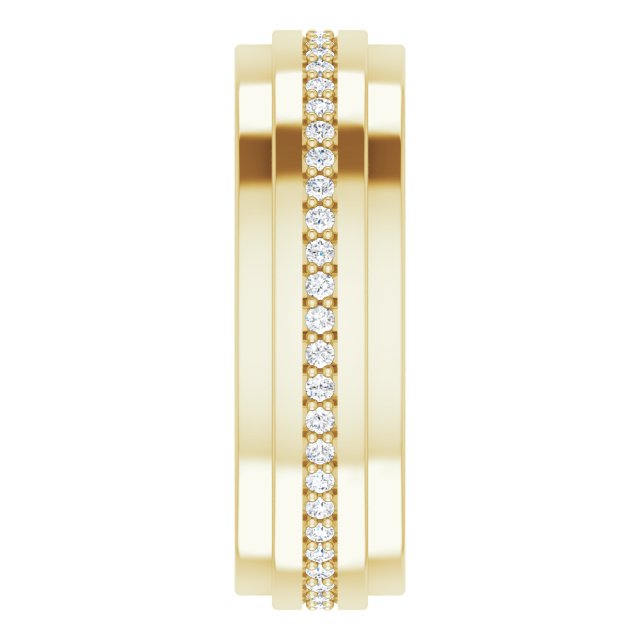 14K Gold Natural Diamond Stepped Edge Eternity Band – 1/3–3/8 CTW - Yellow Gold - view 4
