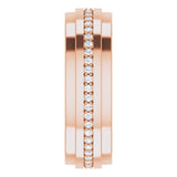 14K Gold Natural Diamond Stepped Edge Eternity Band – 1/3–3/8 CTW - Rose Gold - view 4