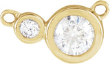 14K Gold Round Natural Diamond Accented Bezel-Set Necklace - Yellow Gold