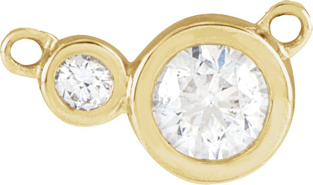 14K Gold Round Natural Diamond Accented Bezel-Set Necklace - Yellow Gold
