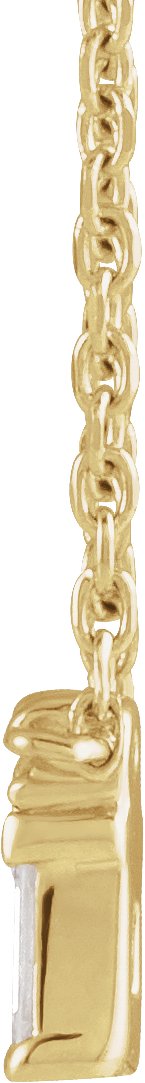 14K Gold Straight Baguette Natural Diamond Baguette Bar Necklace – up to 0.05 CTW - Yellow Gold - view 4