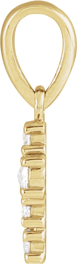 14K Gold Round Natural Diamond Rose-Cut Cross Necklace or Pendant - Yellow Gold - view 2