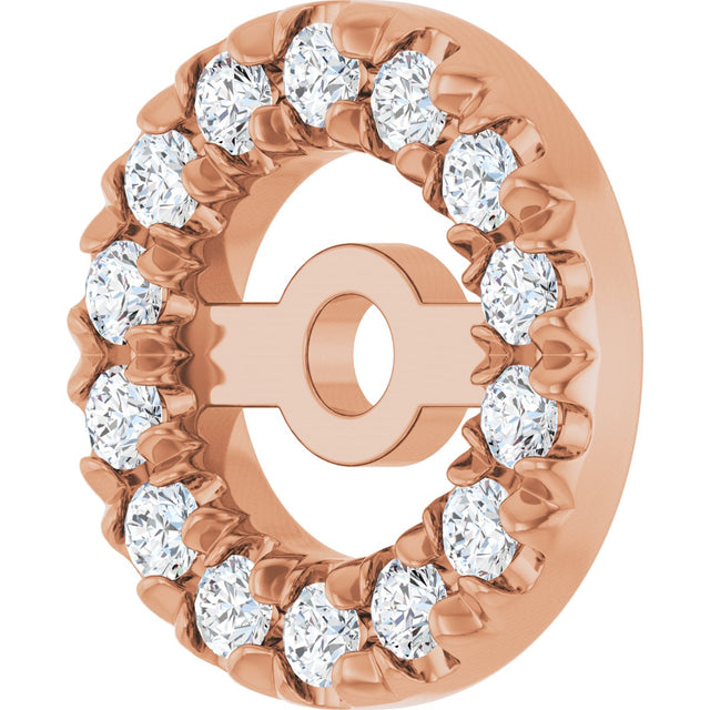 14K Gold Natural Diamond French-Set Earring Jackets II - Rose Gold - view 3