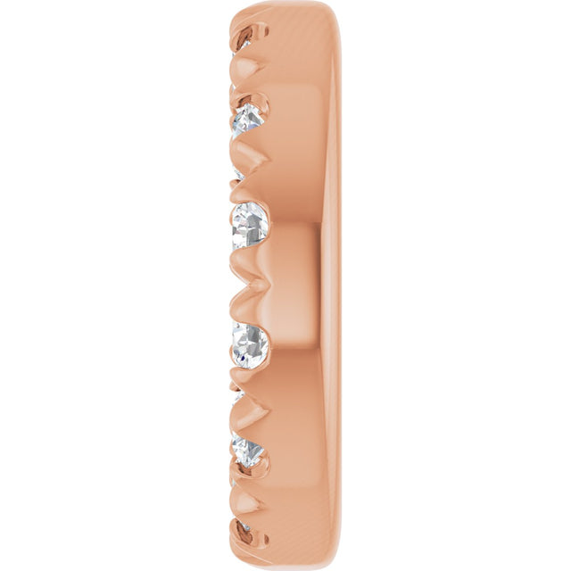 14K Gold Natural Diamond French-Set Earring Jackets II - Rose Gold - view 2