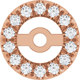 14K Gold Natural Diamond French-Set Earring Jackets II - Rose Gold