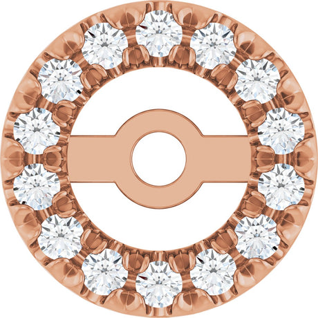 14K Gold Natural Diamond French-Set Earring Jackets II - Rose Gold