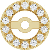 14K Gold Natural Diamond French-Set Earring Jackets II - Yellow Gold