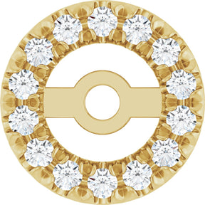 14K Gold Natural Diamond French-Set Earring Jackets II - Yellow Gold