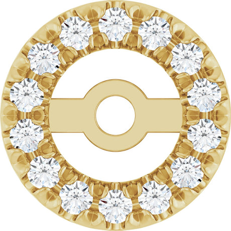 14K Gold Natural Diamond French-Set Earring Jackets II - Yellow Gold