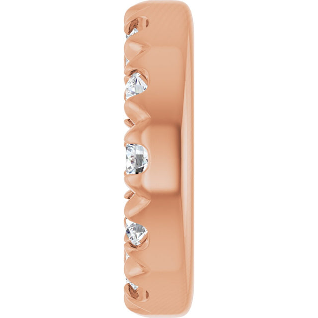 14K Gold Natural Diamond French-Set Earring Jackets - Rose Gold - view 3
