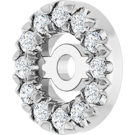 Platinum Natural Diamond French-Set Earring Jackets - view 2