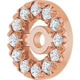 14K Gold Natural Diamond French-Set Earring Jackets - Rose Gold - view 2